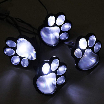 4 buc/Set Lumini solare cu imprimare labei Urs Câine Pisică Animale Lumini pentru grădină Lampă cu labe Calea peluza Curtea Decorații în aer liber Amprenta picioarelor LED