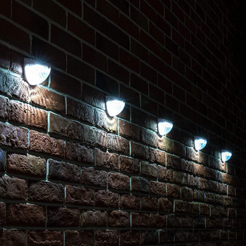 4τμχ Ηλιακό φως LED Διακόσμηση κήπου Φωτιστικό Εξωτερικού Φωτισμού Σκαλοπάτια Φωτιστικά τοίχου φράχτη Αδιάβροχα φωτιστικά βεράντας ηλιακής ενέργειας
