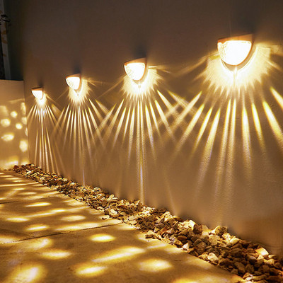 4db LED-es napelemes lámpa Udvar Kerti dekoráció Kültéri világítás Lámpalépcsők Kerítés Fali lámpák Vízálló terasz Napelemes lámpák