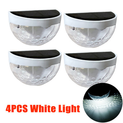 4vnt LED saulės šviesos kiemo sodo apdaila lauko apšvietimo lempos laipteliai tvoros sieniniai šviestuvai vandeniui atsparūs kiemo saulės energijos lempos