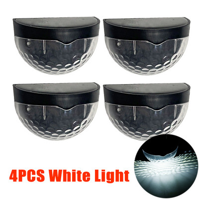 4vnt LED saulės šviesos kiemo sodo apdaila lauko apšvietimo lempos laipteliai tvoros sieniniai šviestuvai vandeniui atsparūs kiemo saulės energijos lempos