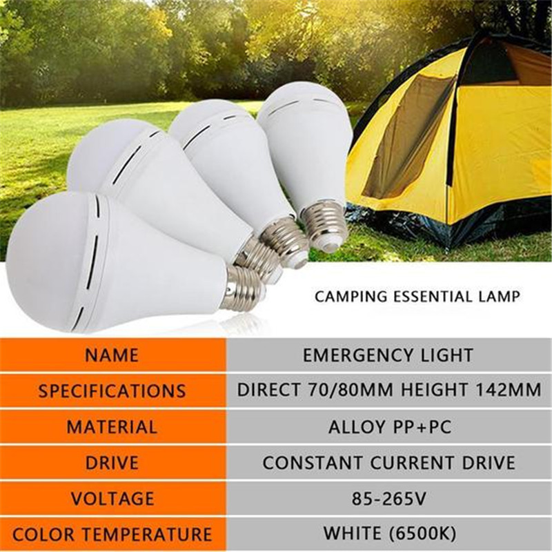 Led Аварийно осветление Интелигентно аварийно осветление с кука за превключване E27 Led крушки за зареждане за домашен ресторант Външно осветление EL