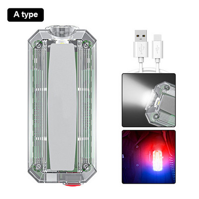 Червена синя светлинна LED аварийна предупредителна светлина Полицейска щипка за рамо Фенерче Външно бягане Водоустойчива акумулаторна защитна работна лампа