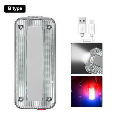 Червена синя светлинна LED аварийна предупредителна светлина Полицейска щипка за рамо Фенерче Външно бягане Водоустойчива акумулаторна защитна работна лампа
