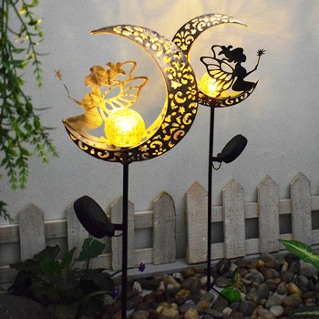 Led слънчеви светлини Външна водоустойчива Луна Фея Лампа за морава Градински слънчеви лампи за пътека Пейзаж Двор Градина Декорация