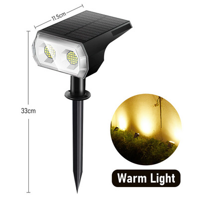 48 LED-st päikeseenergiaga muruvalgustit välistingimustes kasutatavad maastikuprožektorid IP65 veekindlad, täiustatud päikeseenergiaga seinavalgustid, dekoratiivsed villad