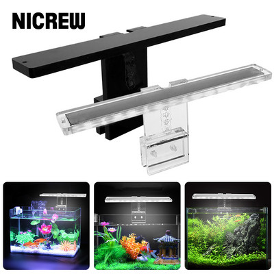 NICLUX LED лампа за аквариум Fish Tank Lamp Plantas Grass Aquatic Plant Lamp Аквариумна скоба Лампа Crawler Box Lighting Clip-on Lam