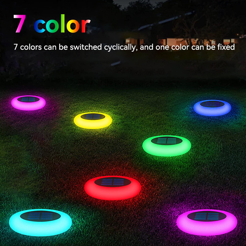 Lumini solare subterane, gradina de gradina, atmosfera de decor cu LED-uri rezistente la apa de culoare, lumini pentru gazon si prize de pamant