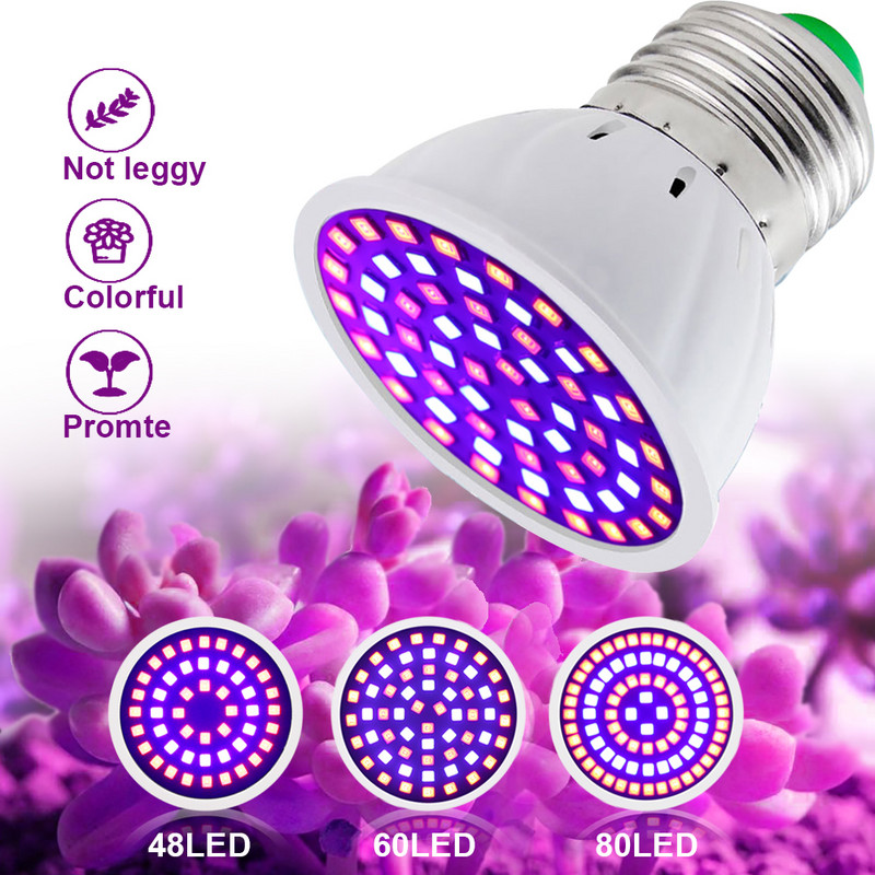 3 buc LED Grow Bec cu spectru complet E27 E14 GU10 MR16 220V Lampă hidroponică cu efect de seră Grow Light pentru plante de interior Phyto Flower Lamp