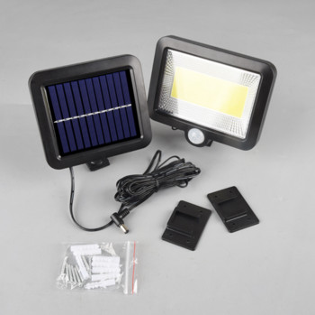 Νέο Υπαίθριο ηλιακό φως κήπου Τηλεχειριστήριο Power LED Light 3 Gears Επαγωγικό Φωτιστικό τοίχου Περιστρεφόμενο Φωτιστικό δρόμου Κάμπινγκ