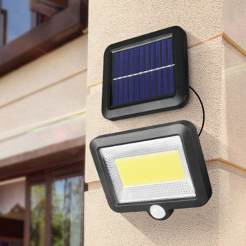 Нова градинска слънчева светлина на открито Дистанционно управление Power LED Light 3 предавки Индукционна стенна лампа Въртяща се улична светлина Къмпинг