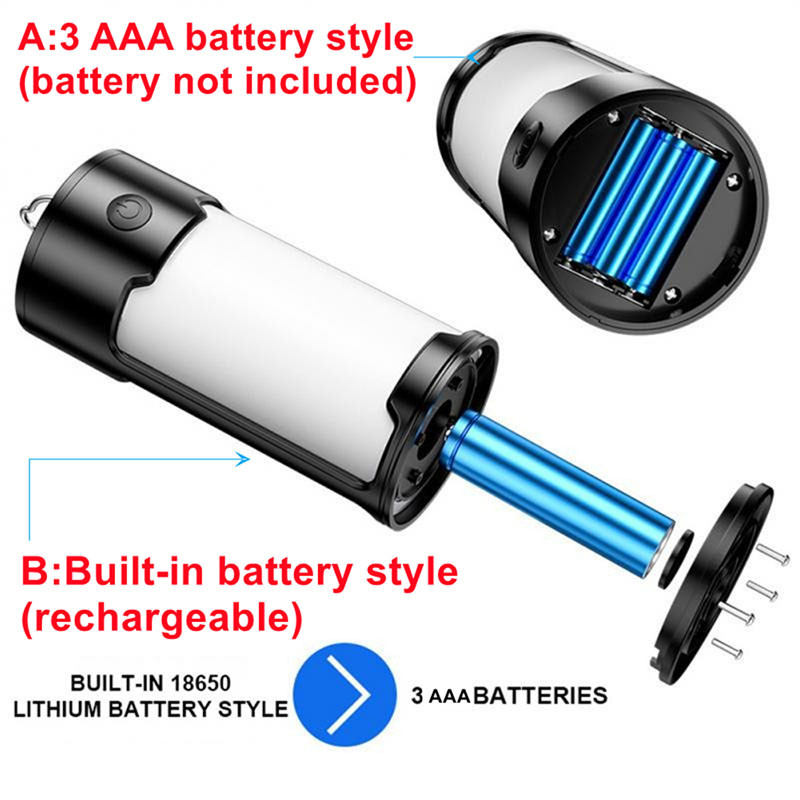 LED Аварийни светлини за къмпинг на открито USB 10 W Водоустойчива преносима палатка за къмпинг Лампа за отпадане на захранването Работна светлина Фенерче