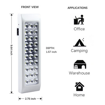 30LED аварийна лампа Многофункционална акумулаторна LED защитна лампа 2 режима за домашен лагер Външно аварийно осветление за загуба на мощност