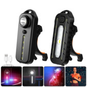 Šviesos diodas, raudonas, mėlynas, įspėjamasis avarinis policijos apšvietimas su spaustuku USB įkraunamas peties įspėjamasis įspėjamasis žibintas dviračio galinis žibintas