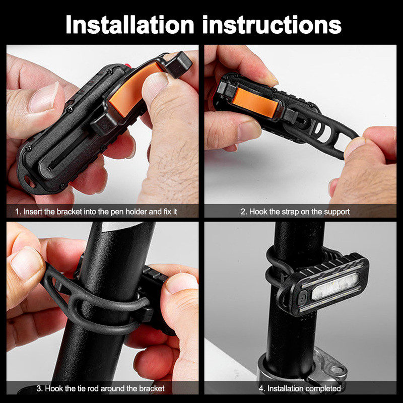 Šviesos diodas, raudonas, mėlynas, įspėjamasis avarinis policijos apšvietimas su spaustuku USB įkraunamas peties įspėjamasis įspėjamasis žibintas dviračio galinis žibintas