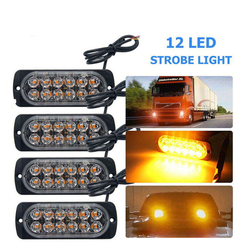 1gab Led Strobe brīdinājuma gaisma Lēti Strobe Režģis Mirgojošs Lightbar Kravas automašīnas Auto bākugunis Dzintara luksofors 12V 24V Auto Gaisma