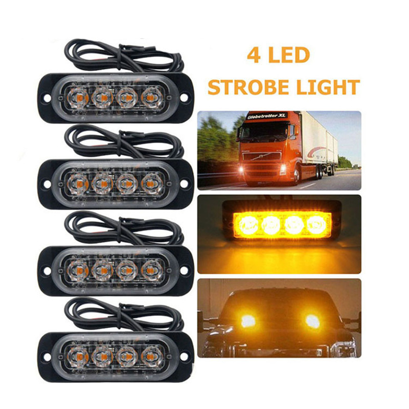 1gab Led Strobe brīdinājuma gaisma Lēti Strobe Režģis Mirgojošs Lightbar Kravas automašīnas Auto bākugunis Dzintara luksofors 12V 24V Auto Gaisma