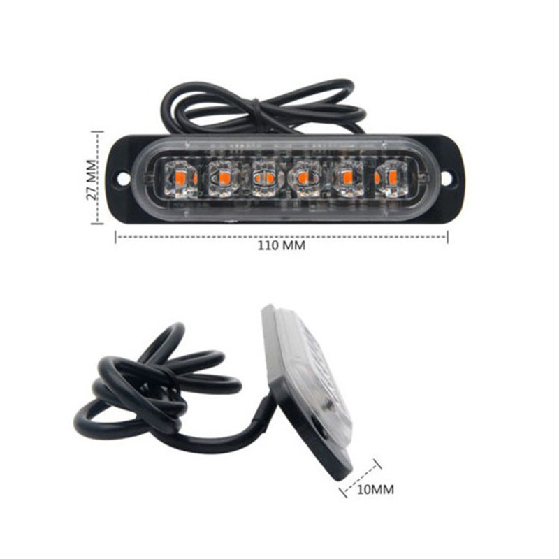 1gab Led Strobe brīdinājuma gaisma Lēti Strobe Režģis Mirgojošs Lightbar Kravas automašīnas Auto bākugunis Dzintara luksofors 12V 24V Auto Gaisma