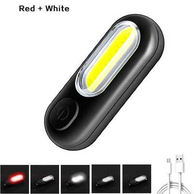 LED sarkana zila policijas gaisma ar klipsi USB uzlādējams plecu mirgojošs Uzmanību Avārijas brīdinājums Drošības COB lāpas velosipēda aizmugurējais lukturis