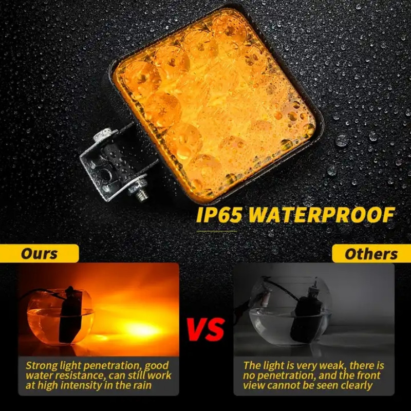 Led Car Light 48w 16 Led Work Emergency Light Offroad SUV ATV csónak teherautó kotró 12V traktor Led lámpa vezetőt segítő lámpa