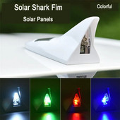 Автомобилна соларна LED светлина против сблъсък Предупредителни светлини Перка на акула Антена Светлина Автомобилно моделиране Декоративна декорация Основа за стикери