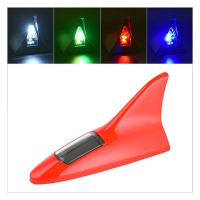 Автомобилна соларна LED светлина против сблъсък Предупредителни светлини Перка на акула Антена Светлина Автомобилно моделиране Декоративна декорация Основа за стикери