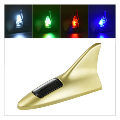 Автомобилна соларна LED светлина против сблъсък Предупредителни светлини Перка на акула Антена Светлина Автомобилно моделиране Декоративна декорация Основа за стикери