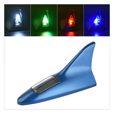 Автомобилна соларна LED светлина против сблъсък Предупредителни светлини Перка на акула Антена Светлина Автомобилно моделиране Декоративна декорация Основа за стикери
