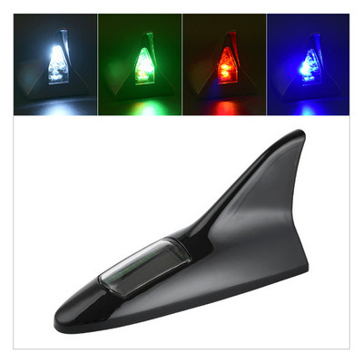 Автомобилна соларна LED светлина против сблъсък Предупредителни светлини Перка на акула Антена Светлина Автомобилно моделиране Декоративна декорация Основа за стикери