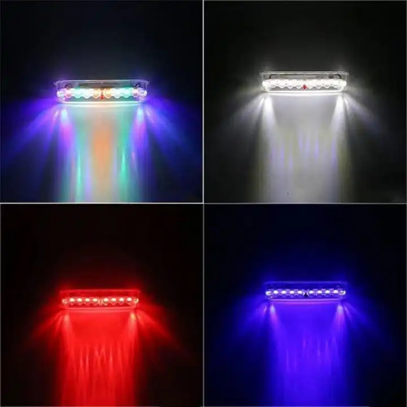 Слънчева LED кола против сблъсък отзад Светлина за предупреждение против сблъсък Окабеляване Безплатна светлина Сензор за вибрации Мигаща светлина за дишане