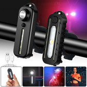LED USB акумулаторна червена синя аварийна полицейска светлина с щипка за рамо Мигащо предупреждение Безопасно фенерче Задна лампа за велосипед