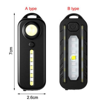 LED USB акумулаторна червена синя аварийна полицейска светлина с щипка за рамо Мигащо предупреждение Безопасно фенерче Задна лампа за велосипед