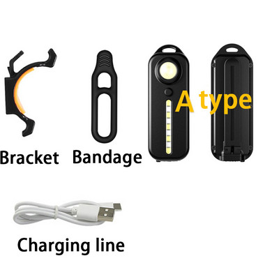LED USB акумулаторна червена синя аварийна полицейска светлина с щипка за рамо Мигащо предупреждение Безопасно фенерче Задна лампа за велосипед