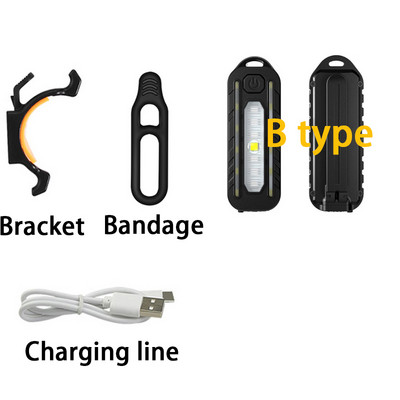 LED USB акумулаторна червена синя аварийна полицейска светлина с щипка за рамо Мигащо предупреждение Безопасно фенерче Задна лампа за велосипед