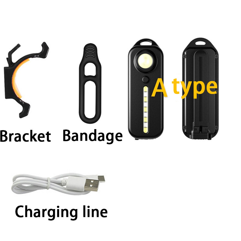 LED USB акумулаторна червена синя аварийна полицейска светлина с щипка за рамо Мигащо предупреждение Безопасно фенерче Задна лампа за велосипед