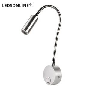 Fali lámpa 3W Otthon Hotel Loft Éjjeli Olvasókönyv Fekete Ezüst Fény Rugalmas BE/KI kapcsoló 90-260V Spot LED izzó