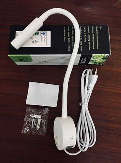 Fali lámpa 3W Otthon Hotel Loft Éjjeli Olvasókönyv Fekete Ezüst Fény Rugalmas BE/KI kapcsoló 90-260V Spot LED izzó