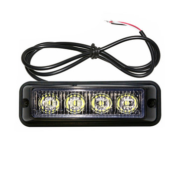2 τμχ Προειδοποιητικό φως στροβοσκοπίου αυτοκινήτου Μπάρα 4 Mini LED φώτα έκτακτης ανάγκης που αναβοσβήνουν Super Bright Flash Προειδοποιητικό φως για φορτηγό οχημάτων