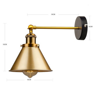 Applique de perete industriale de epocă Lampă de perete Retro 110V-220V E27 Interior Dormitor Baie Balcon Bar Lampă pentru culoar
