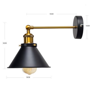 Applique de perete industriale de epocă Lampă de perete Retro 110V-220V E27 Interior Dormitor Baie Balcon Bar Lampă pentru culoar