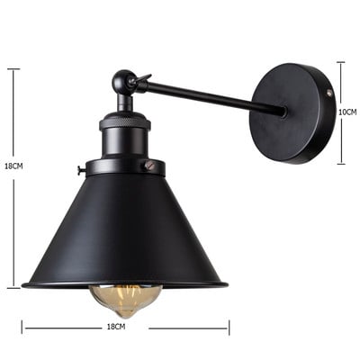 Applique de perete industriale de epocă Lampă de perete Retro 110V-220V E27 Interior Dormitor Baie Balcon Bar Lampă pentru culoar