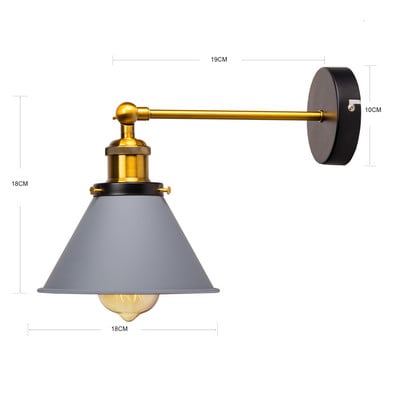Applique de perete industriale de epocă Lampă de perete Retro 110V-220V E27 Interior Dormitor Baie Balcon Bar Lampă pentru culoar