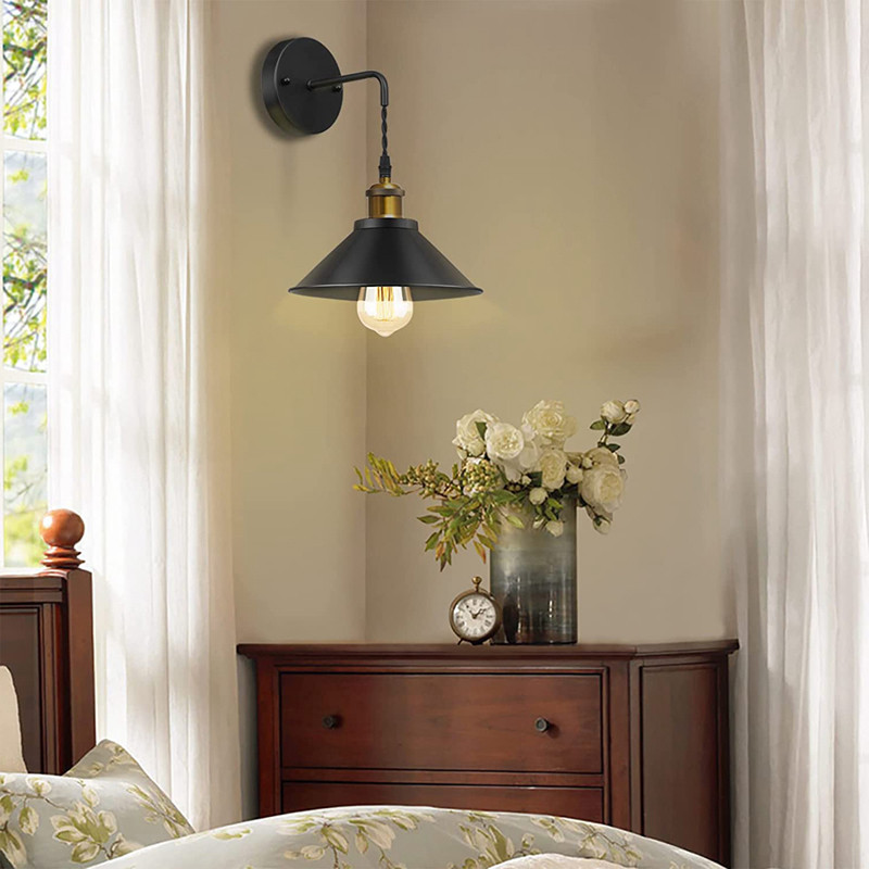 Vintage fali lámpa dugaszoló kapcsolóval Ipari tetőtéri dekorációs villanylámpa éttermekhez Fürdőszoba étkező Beltéri világítás