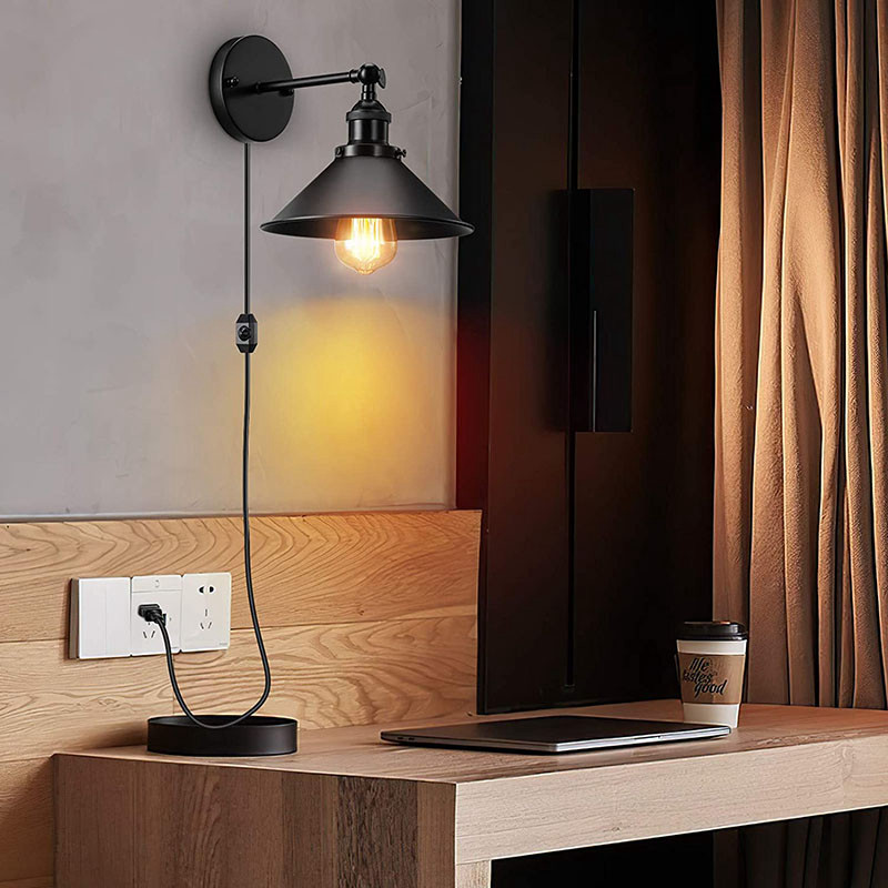 Vintage fali lámpa dugaszoló kapcsolóval Ipari tetőtéri dekorációs villanylámpa éttermekhez Fürdőszoba étkező Beltéri világítás