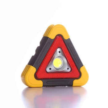 Преносима предупредителна лампа с триъгълник на трафика Многофункционална работна светлина Автомобилно слънчево зареждане 4 режима COB LED Светеща къмпинг лампа Работна