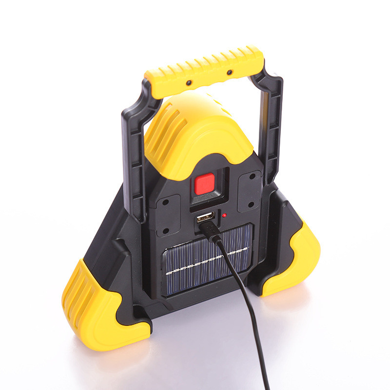 Преносима предупредителна лампа с триъгълник на трафика Многофункционална работна светлина Автомобилно слънчево зареждане 4 режима COB LED Светеща къмпинг лампа Работна