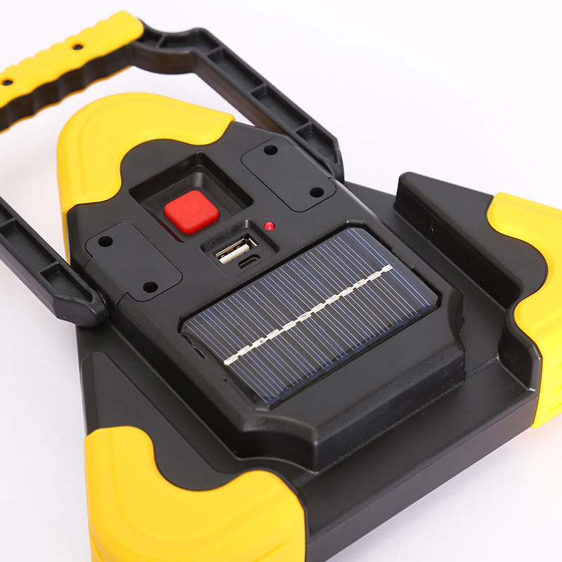 Преносима предупредителна лампа с триъгълник на трафика Многофункционална работна светлина Автомобилно слънчево зареждане 4 режима COB LED Светеща къмпинг лампа Работна