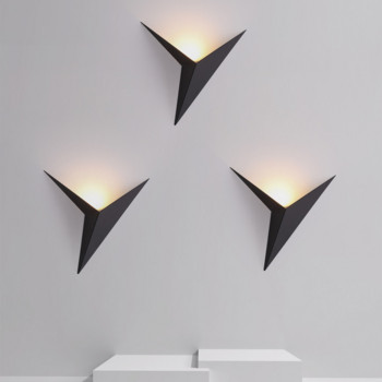 LED стенни лампи Модерна минималистична триъгълна форма Скандинавски стил Вътрешни стенни лампи Осветление за всекидневна 3W AC85-265V Обикновено осветление