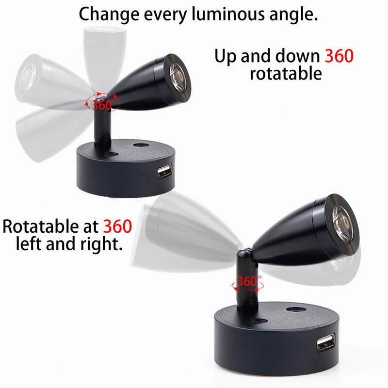 DC 12V 24V LED siselugemistuli Smart Touchiga hämardatava seinalambiga USB-laadimisport Magamistoa seinavalgusti