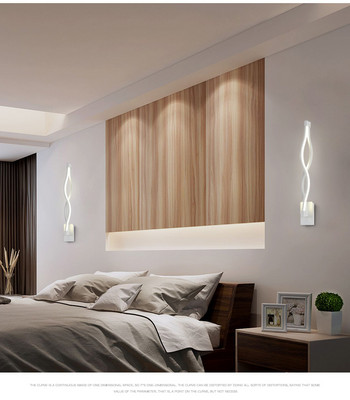 Μοντέρνο μινιμαλιστικό LED φωτιστικό τοίχου AC85-260V 16W Σαλόνι Υπνοδωμάτιο Κρεβατοκάμαρα Έπιπλα Διαδρόμου Διακοσμητικό Επιτοίχιο Φωτιστικό